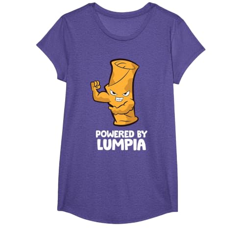 Lumpia Filipino Food Spring Rolls Powered By Lumpia T-Shirt, Girls, Purple Heather, X-Small