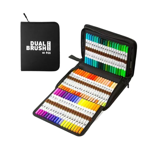 60/72/80/100色アクリルマーカーぬりえマーカーアクリルペイントペンペンダブルチップブラシ塗装用