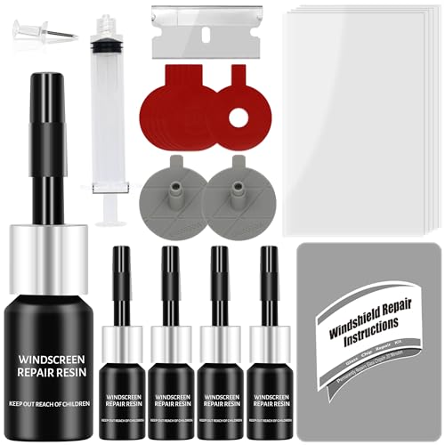 5 Pcs Windshield Repair Kit, 2025 New Windshield Crack Repair Kit Car Glass Repair Kit, Fluid Quick Windshield Repair for Chips and Cracks, Star-Shaped Crack, Bulls-Eye