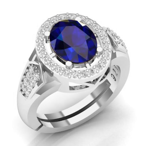 9.25 Carat 925 Sterling Silver Natural Blue Sapphire Gemstone Engagement & Solitaire Silver Ring For Women3
