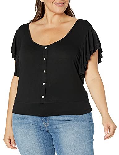 KENDALL + KYLIE Women's Ruffle Tier Button Front...