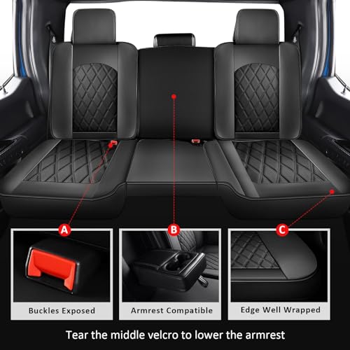 Image of MIROZO Truck Seat Covers for 2009-2026 Ram 1500 /2500 /3500,Curved Bench | Leather Ram Seat Cover,Waterproof Truck Seat Covers,Black Car Seat Covers,Heavy Duty Seat Covers With Split Bench 40 /60