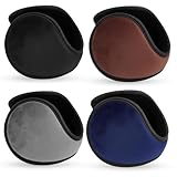 OhebEsx 4 Stück Ohrenwärmer, Ohrenschützer, Ohrschützer, Warme Earmuffs Ear Muffs Ear Warmers Kälteschutz Winterzubehör Für Damen Herren, Faltbar (Schwarz, Grau, Tibet, Kaffee)