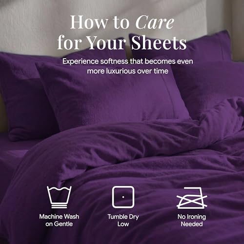 Image of Tribeca Living Cal King Flannel Fitted Sheet, Purple