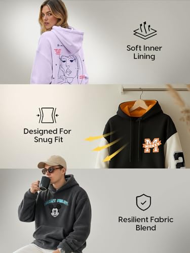 Image of Bewakoof Women's Fleece Oversized Fit Hoodies | Hoodie for Women Winter Wear