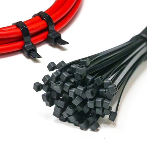 Opaski Kablowe Zaciskowe, Nylon PA66, Odporne na UV, 100 Sztuk, do Instalacji Elektrycznych i Fotowoltaicznych (4,8x200)