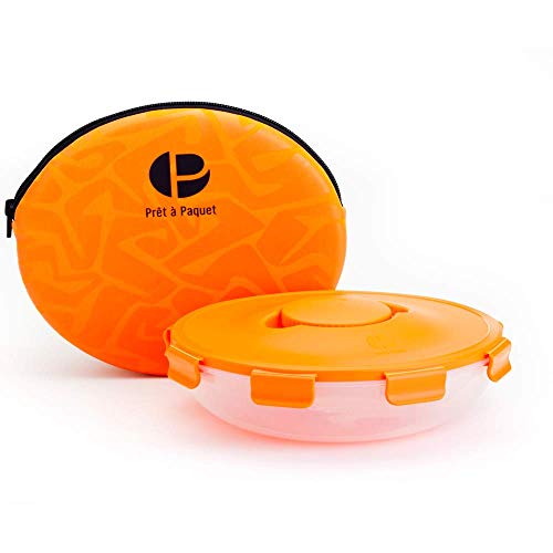 Prêt à Paquet- Elegante y asombroso recipiente con tapa para ensaladas a Prueba de fugas- tamaño ideal para usted -100% seguro para microondas y lavavajillas  Comida saludable-fácil de limpiar y secar