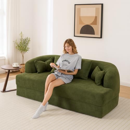 Indimanifest 2-in-1 Foldable Sofa Bed,70 Inch Folding Boneless Couch Convertible