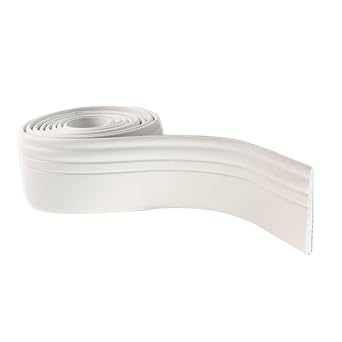 Flexible Baseboard Molding Trim Peel and Stick Rubber Wall Base Moulding Trim, 4 Inch x 16.4 Feet Self-Adhesive Vinyl Wall Base Cove Base Self-Adhesive Vinyl Wall Base Cove Base