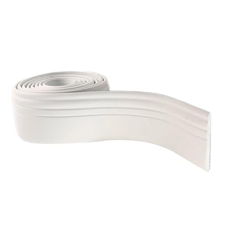 Flexible Baseboard Molding Trim Peel and Stick Rubber Wall Base Moulding Trim, 4 Inch x 16.4 Feet Self-Adhesive Vinyl Wall Base Cove Base Self-Adhesive Vinyl Wall Base Cove Base