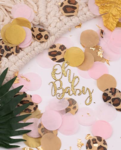 Pink Safari Baby Shower Decorations, Jungle Baby Shower Decorations For Girl, Oh Baby Confetti, Handmade #TOP1