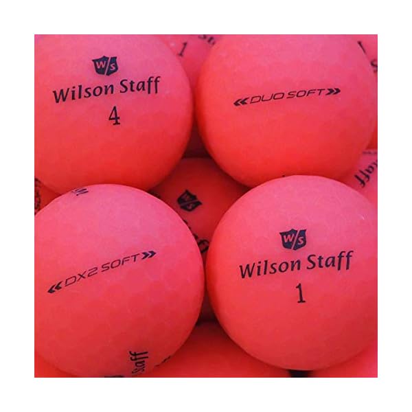 lbc-sports 24 Wilson Staff Dx2 / Duo Soft Optix Golfbälle – AAAAA – PremiumSelection – Pink – Mattes Finish – Lakeballs – gebrauchte Golfbälle – im Netzbeutel