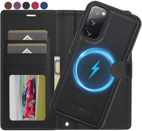 Ailicici für Samsung Galaxy S20 FE Hülle, [Abnehmbar] 2-IN-1 Abnehmbare magnetische Hülle, Kabelloses Laden, Kartenfach Leder Case, Handyhülle RFID Klapphülle, Schutzhülle für Sams