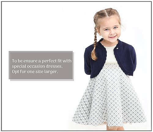 image for Lilax Little Girls' Knit Long Sleeve Button Closure Bolero Cardigan Sh