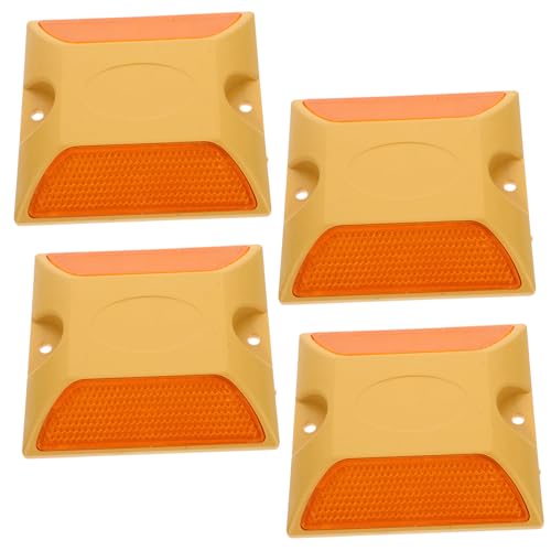 BUGUUYO 4個 反射プラスチック道路鋲 高耐久舗装マーカー 高視認性 夜間運転 強化夜間視認 道路標識 私道駐車場用