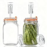 DBAATTZ Set di Serbatoi di Fermentazione, Barattoli di Fermentazione da 1,5 L, con Valvola di Fermentazione e Peso, Kit di Fermentazione per Crauti, Kimchi, Marmellata e Kombucha, Confezione da 2
