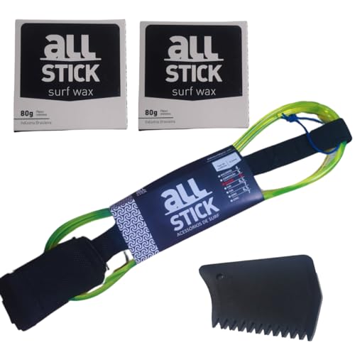 Leash Surf 6 pés 6mm Strep prancha de surf - Cordinha shortboard All Stick c/2 Parafinas Surf (Agua