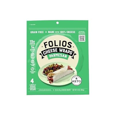 Folios 100% All Natural Cheese Wraps | Parmesan, Cheddar and Jarlsberg Flavor | Gluten Free, Grain Free and Naturally Lactose Free | Certified Keto | 1 gr of carbs, 3 Pack Variety
