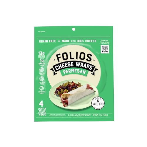 Folios 100% All Natural Cheese Wraps | Parmesan, Cheddar and Jarlsberg Flavor | Gluten Free, Grain Free and Naturally Lactose Free | Certified Keto | 1 gr of carbs, 3 Pack Variety