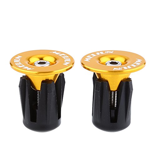 2pcs Bicycle Handlebars Bar Grips End Plugs Bar End Plugs Perfect for Most Bicycles Road Bike(Gold) - Image 2