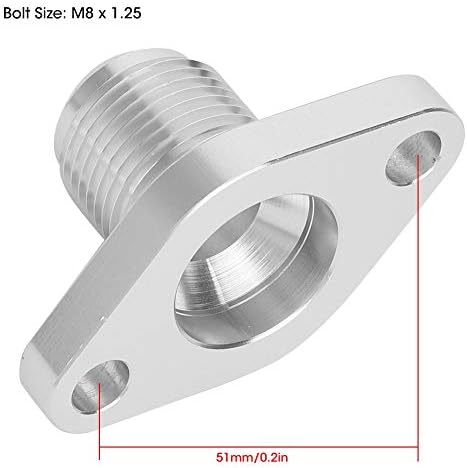 Aramox Aluminum Turbo Oil Drain Return Flange T3 T4 T3/4 T04 GT40 GT50 GT55 Silver 12 AN Auto Parts