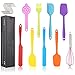 9 piezas Espátulas de Silicona de colores con Núcleo de Acero Antiadherente Resistente al Calor Utensilios de Cocina Flexibles Caucho Buenas Herramienta de Cocina y 9 gancho en S para Cocina Horneado