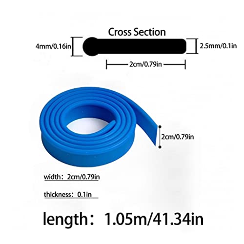 Image of 41 inch inch Cut-to-Size Window Squeegee Refills Replacement Squeegee Rubber Window Cleaning Tool Part Squeegee Shower Cleaner, 105x2x0.4cm, Black