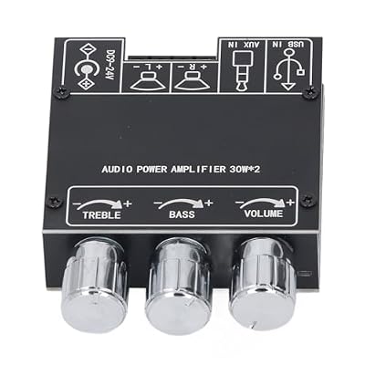Garosa 2.0 Channel Power Amplifier Board ABS Bluetooth Module with Treble Bass Control AUX USB Input for Home Office Sound Systems
