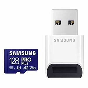 Samsung PRO Plus microSD Memory Card + Reader, 128GB MicroSDXC, Up to 180 MB/s, Full HD & 4K UHD,...