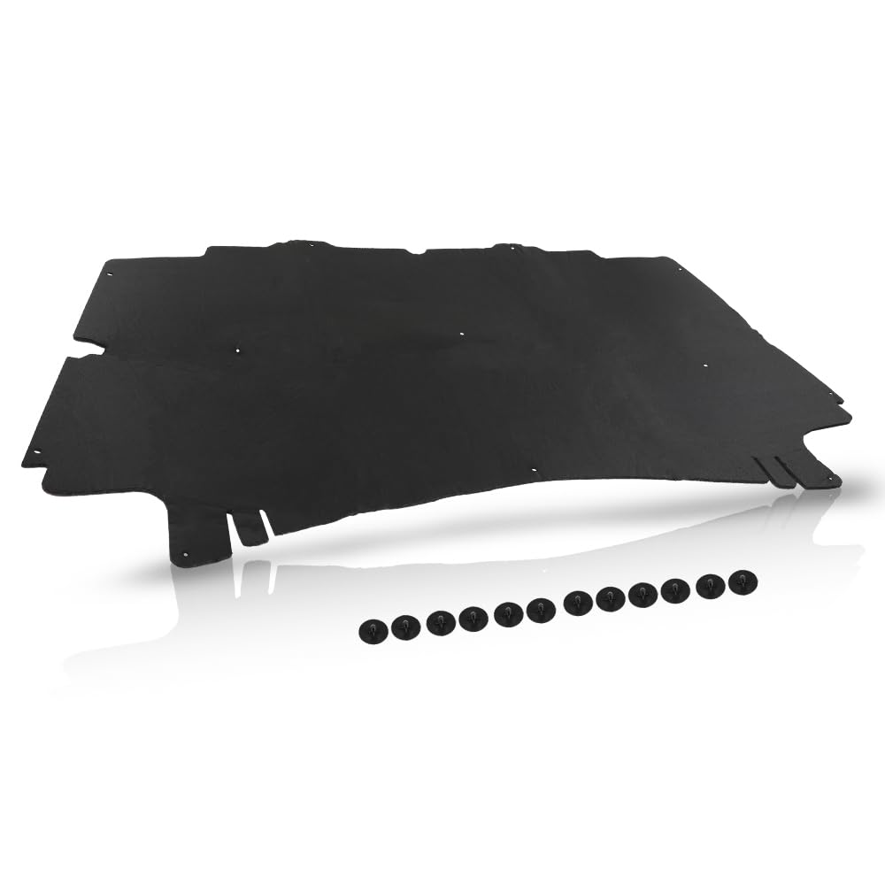 CROSSDESIGN Hood Insulation Pad 1/2" Heat Blanket & Clips Compatible with Dodge Ram 1500 2002-2008/ Fit Dodge Ram 2500 3500 2003-2009 Black