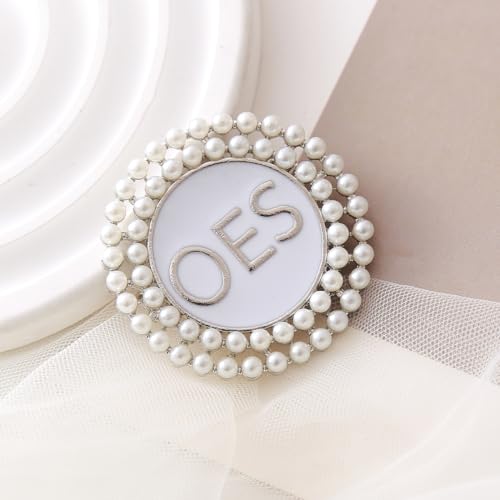Image of OES Pearl Brooch Order Of The Eastern Star Sorority Letters Social Club Jewelry Gifts For Women