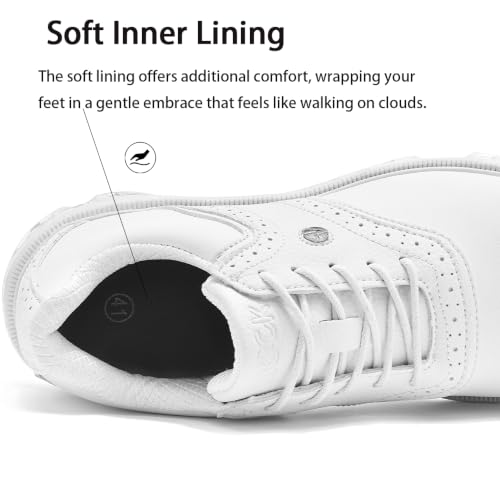 Image of Mens Golf Shoes Traditions Waterproof with Fixed Spikeless Sole Professional