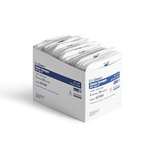 MediChoice Gauze Sponge, 8-Ply, USP Type VII, Estéril, 2x2 Pulgadas, Blanco, 1314GZ72001 (Caja de 1500) miniatura 1