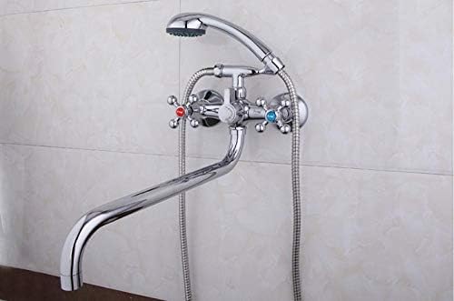Robinet de douche double trou au fini soigné avec ensemble de douche mural haut de gamme