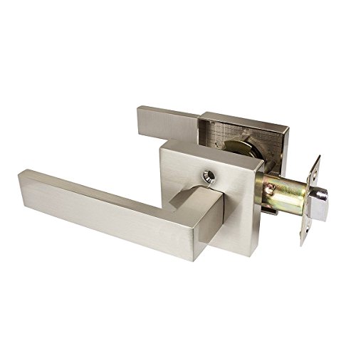 Probrico Square Passage Door Levers Set For Hall Or Closet, Satin Nickel Interior Door Handles, 5 Pack #TOP2