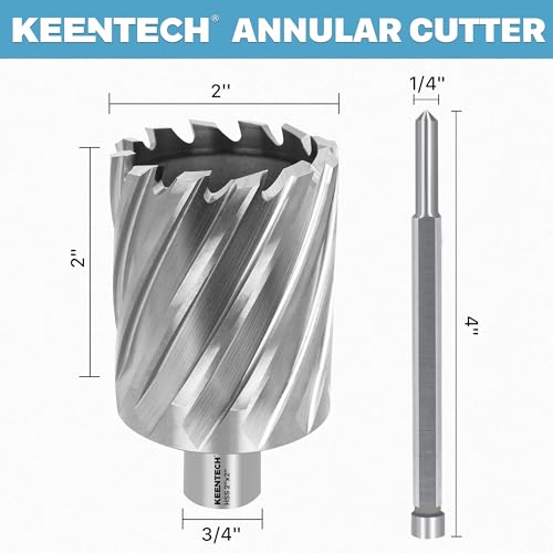 Cortador anular HSS KEENTECH contra desvíos: perforación exacta de 2 pulgadas 4