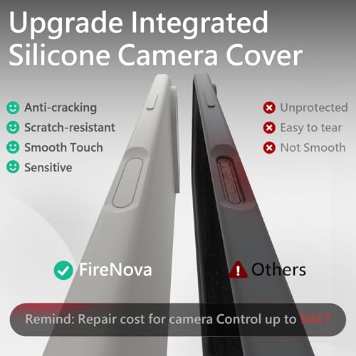 Image of FireNova Magnetic for iPhone Air Case, Compatible with MagSafe, [Integrated Silicone Camera Control Button] [Camera Protection] Microfiber Lining Phone Case for iPhone 17 Air, 6.5 inch, Natural Titanium