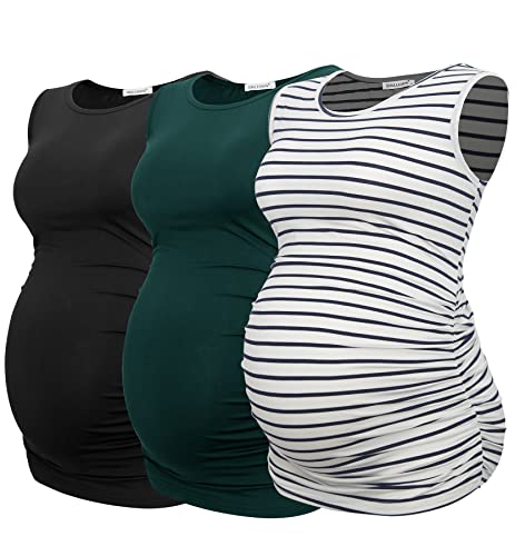 Débardeur de grossesse froncé Smallshow top sans manches femme enceinte vêtement maternité taille S