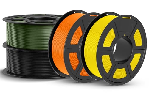 Image of JAYO High Speed PLA Filament 1.75mm 4.4KG Bundle, Rapid PLA 3D Printer Filament for Fast Printing up to 600mm /s, 4 Pack 1.1kg Spool (Black, Olive Green, Orange, Yellow)