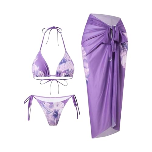 Tankini ensemble 3 pièces coupe taille haute maillot de bain
