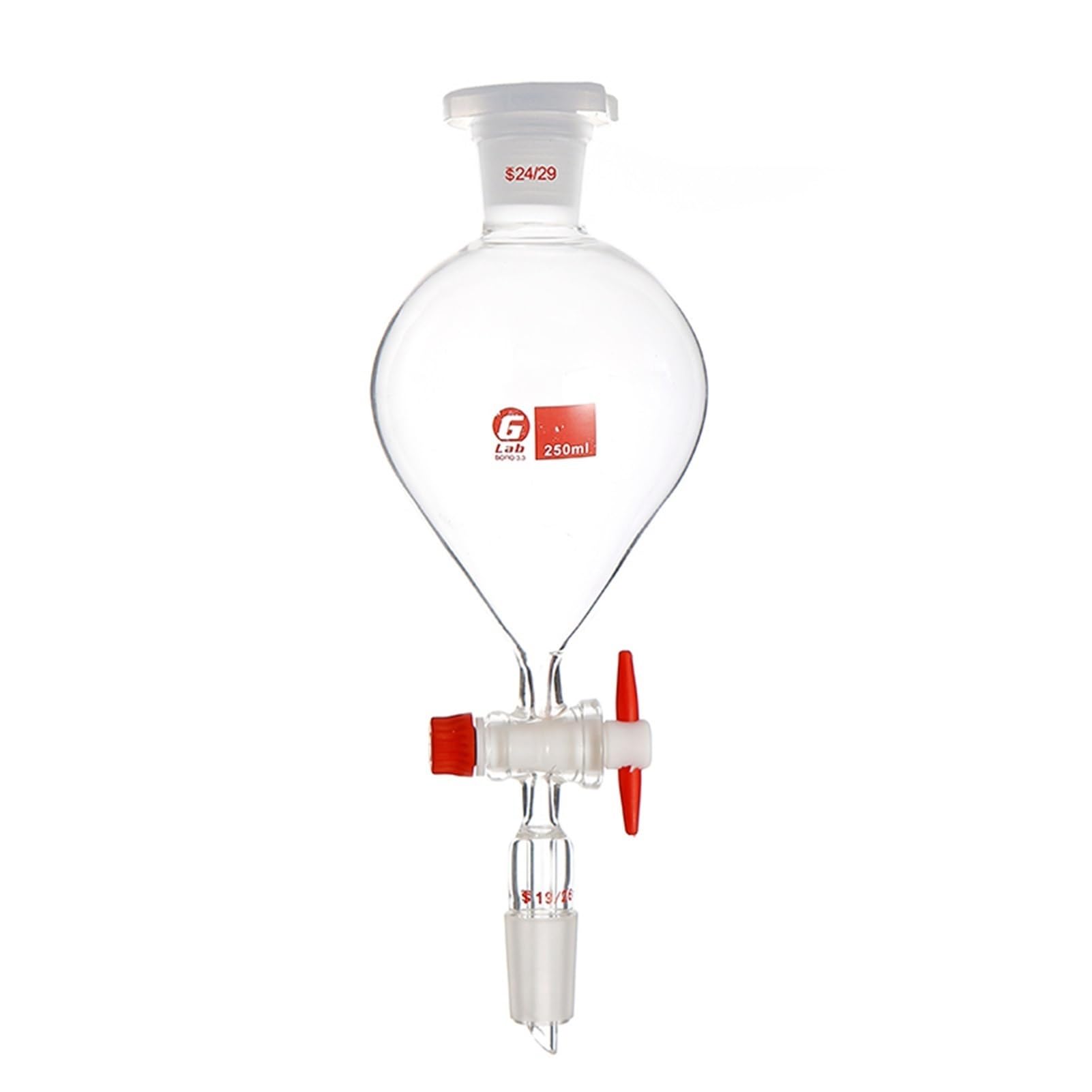 Imbuto separatore sferico in Vetro da 1 pz da 60 ml a 1000 ml con pistone in PTFE, 19# 24# 29# Imbuto gocciolatore con Bocca Standard(500ml 24x24)