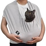 PAWPUBBY Cat Sling Carrier Critter Cuddler – Indoor Cozy Pet Sling for Cats, Kittens & Small Dogs, Soft Hands Free Cuddle Bag for Snuggling at Home with Cat and Kitty (Light Gray, Medium)