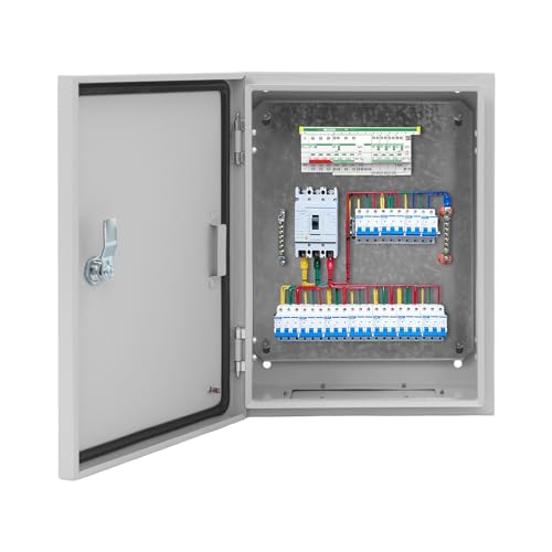 Boîtier hermétique pour électricité, boîtier électrique avec plaque de montage amovible et serrure de sécurité - Protège l'électricité, haute résistance aux conditions météorologiques - IP65-IK08 (30