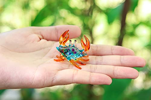 Duongjais Brand Hand Blown Art Glass, Sea Crab Miniature Animals Collection, Dollhouse Miniatures, Decorations, Seasonal Gift, Souvenirs (Sea Crab No.3) #TOP1