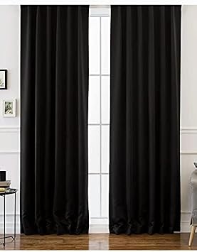 Evdepo Home Blackout Blackout Pleated Single Wing Background Curtain Black 170 x 250 cm
