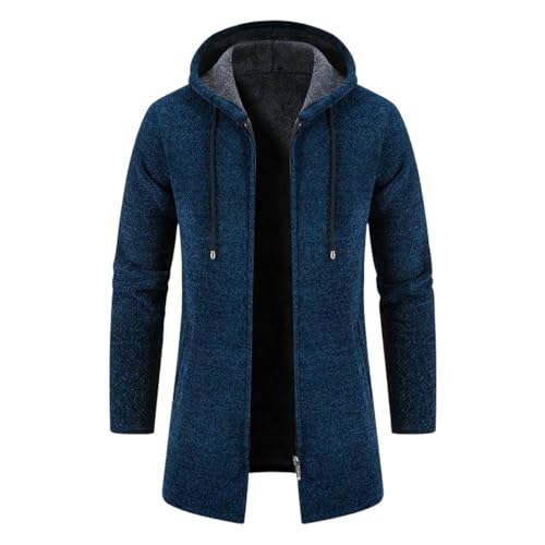 Pull d'hiver long homme en cachemire doublé polaire et grand confort