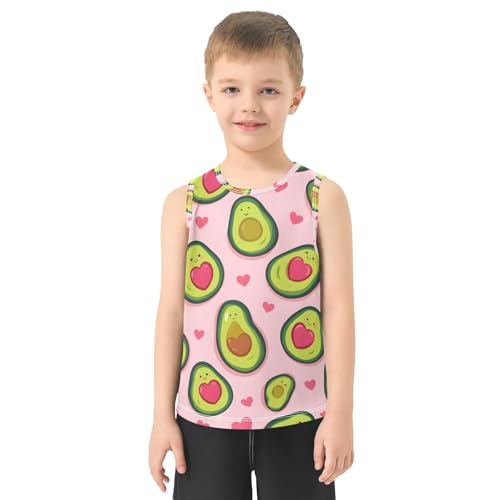 Boys' Tank Top Shirt Avocado Love Pattern Sleeveless T-Shirts2