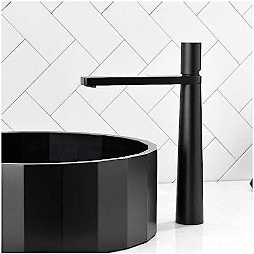 Mitigeur lavabo basin faucet haut noir pour moderniser la vasque de la salle de bain familiale
