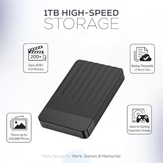 Meyritech 1TB USB Type-C External Hard Drive Portable HDD Storage Device for PC, Mac, Laptop, PS4, Xbox – High-Speed Data Transfer, Plug & Play, Slim Design, Backup & Expandable Storage Solution