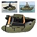 Inflatable Fishing Boat, Portable Fishing Boat Raft，Float Tubes for Fishing W/Adjustable Shoulder Strap&Manual Air Pump, 286.6 Lbs Load Capacity, 90-180°Adjustable Backrest Angle (Green)